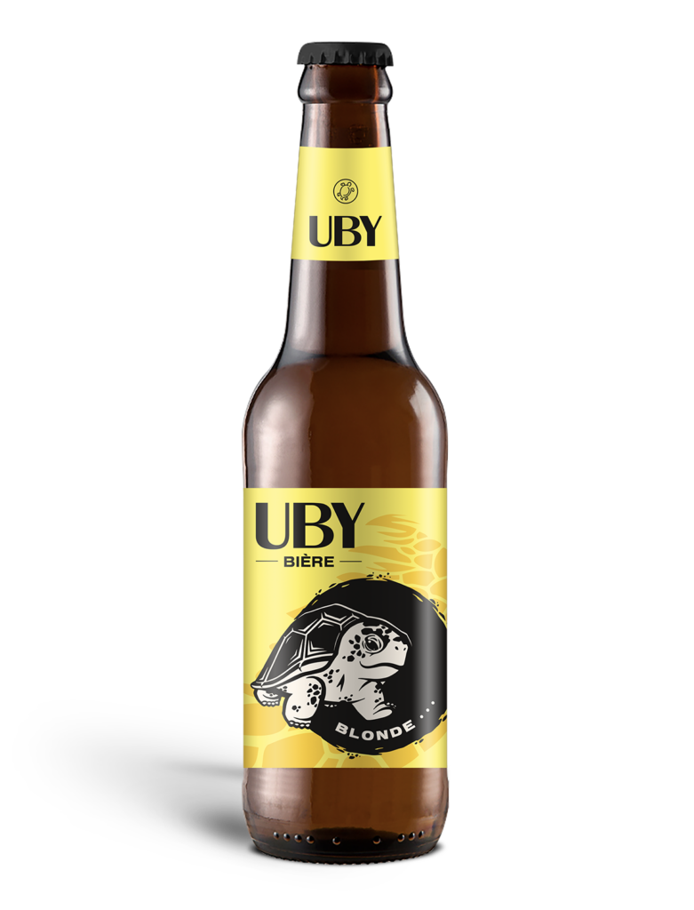 Ceci est une photo d'une bière blonde d'UBY